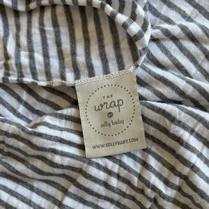 solly baby Striped Swaddle Wrap in Gray and White